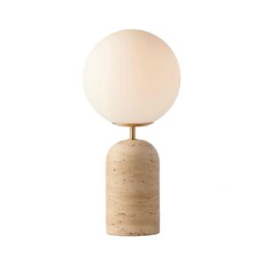 Soren Table Lamp Travertine White