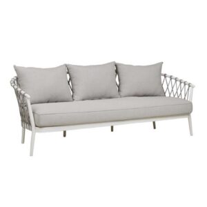 Maui Outdoor 3 Seater Sofa Frost Grey & White