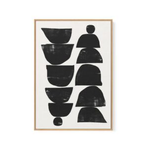 Minimal Plant Artwork Oak Frame