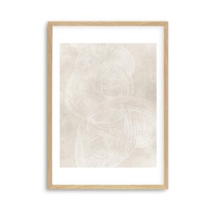 Linear Waves II Artwork Oak Frame