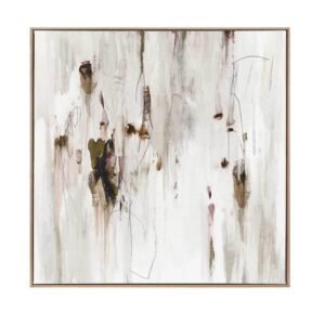 London Rain Artwork Canvas Oak Frame