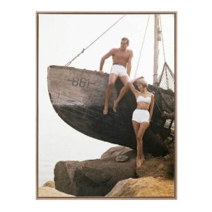 Shipwrecked Artwork Canvas Oak Frame