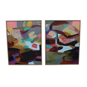 Solitaire I & II Artwork Canvas Black Frame