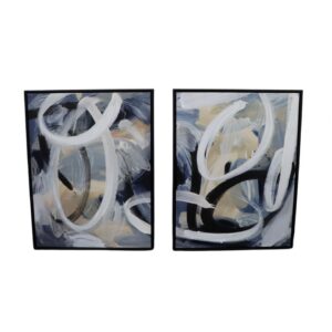 Vision I & II Artwork Canvas Oak Frame