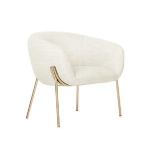 Albie Accent Chair Snow Boucle & Brass