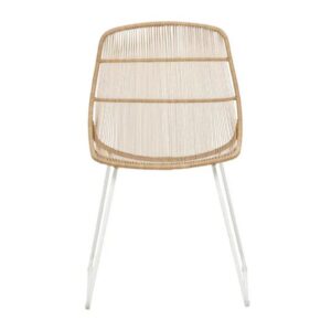 Granada Scoop White Outdoor Dining Chair Natural