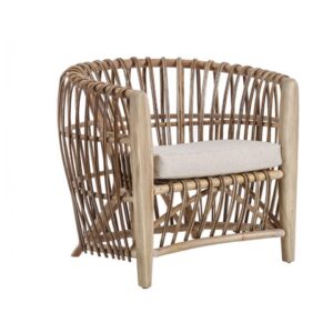 Excelsa Accent Chair Mahogany & Natural Rattan