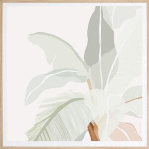 Little Cove Sea Mist Artwork Oak Frame