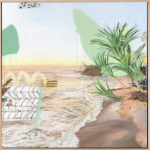 Slow Honey Swell Artwork Canvas Oak Frame