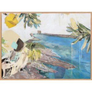 Banksia Beach Artwork Canvas Oak Frame