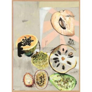 Fruity Stacky Artwork Canvas Oak Frame