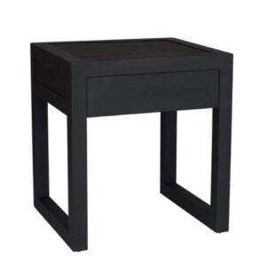 Strand Pedestal Bedside Table Black