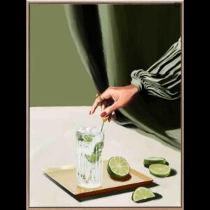 Mojito Artwork Canvas Oak Frame