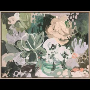 Jungle Lily Artwork Canvas Oak Frame