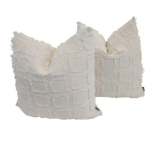 Pair Euro Cushion White Bedu