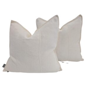 Pair Cushion White Luca Linen