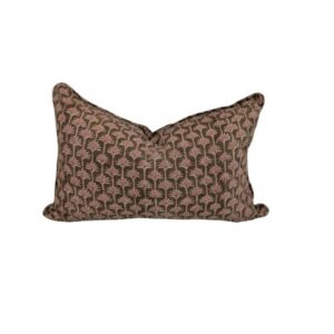 Lumbar Cushion Brown/Pink Linen