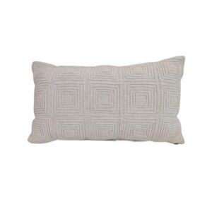 Lumbar Embroidered Cushion White