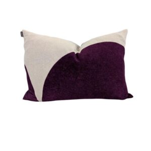 Lumbar Velvet/Cotton Cushion Dark Purple