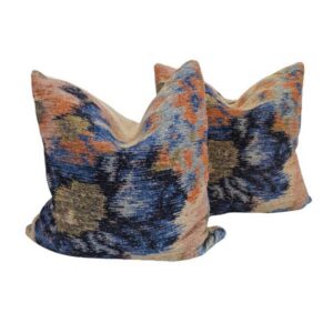 Pair Handwoven Cushion Floral Ikat