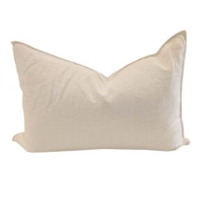Lumbar Linen Cushion White