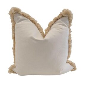 Linen w/frayed fringe Cushion Natural