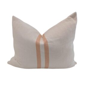 Lumbar Cushion White w/ apricot stripe