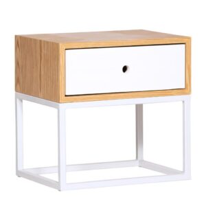 Mykonos Bedside Table Natural/White
