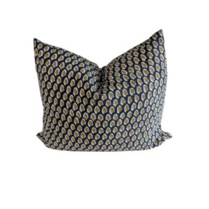 Cushion Navy and gold patterned