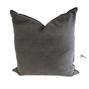 Euro Cushion Black Linen