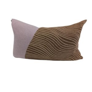 Lumbar Cushion Pink and brown Wool