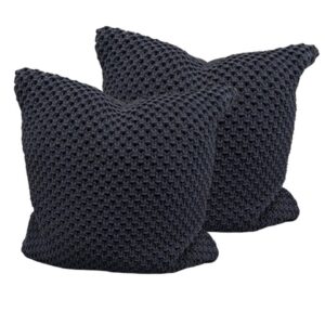 Pair Cushion Navy Knitted