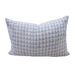 Lumbar Cushion White and light blue Patterned