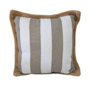 Outdoor Cushion Natural and white stripped with Jute border