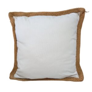 Outdoor Cushion White with Jute border