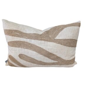 Lumbar Cushion Ivory/natural with jute line work