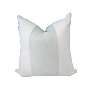 Cushion Mint greet and off white velvet