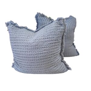 Pair Cushion Blue Waffle