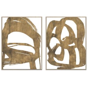 Sepia Pair Artwork Oak Frame