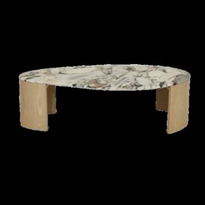 Oberon Curve Coffee Table Marble Ash