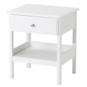 Tyssedal 1 Draw Bedside Table White