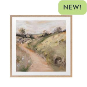 Dirt Road at Dusk Artwork Oak Frame