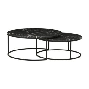 Elle Nest Round Coffee Table - Black Marble