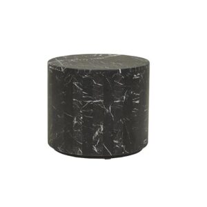 Elle Block Round Side Table Black