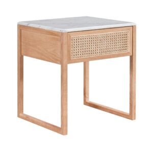 Avalon Marble Bedside Table Oak