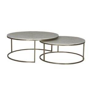 Elle Nest Round Coffee Table White Marble / Brushed Gold