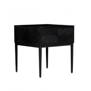 Finsbury Geo Square Bedside Table Black