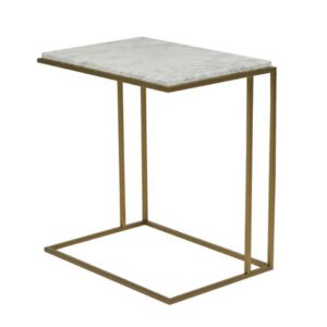 Elle Marble Occ Table - Gold/MtWhite