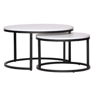 Fifth Ave Nesting Coffee Tables White/Black