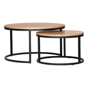 Fifth Ave Nesting Coffee Tables Natural/Black